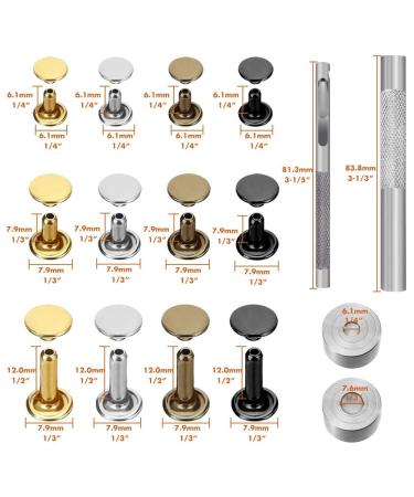 Selizo 480 Sets Leather Rivets Double Cap with 3 Sizes & Tool Kit - Craft Repair Metal Studs in 4 Colors - Buy Online on GoSupps.com