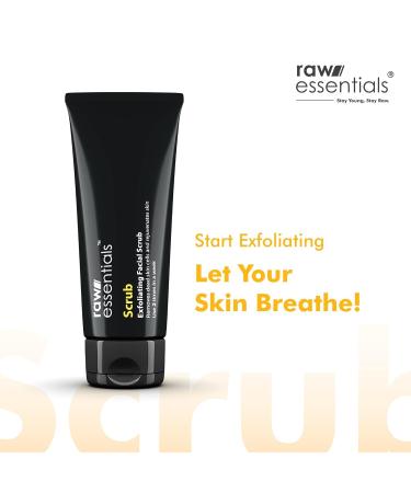 Ra w Esse ntials Scrub Exfoliating Face Scrub 100g Apricot Granules With Natural Aloevera Liquid & Menthol Cooling - Buy Online on GoSupps.com