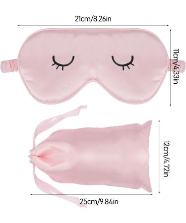 Lusofie 2Pcs Kids Silk Sleep Mask Set - Adjustable Eye Masks for Girls & Boys - Includes Storage Bag - Gray Pink - Ideal for Adults - Buy Online on GoSupps.com