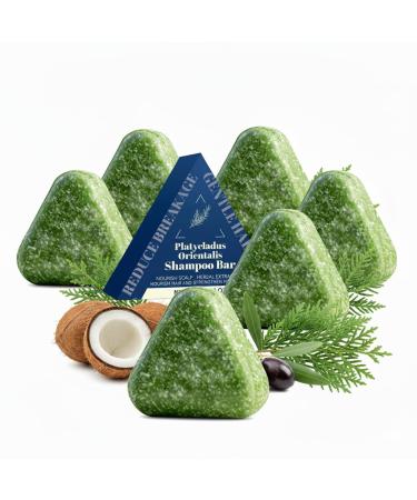 Lot de 6 shampoings solides triangulaires avec feuille d'arbre de vie savon fortifiant pour les cheveux au cypr s oriental savon de nettoyage doux savon de voyage pour tous les types de cheveux 6 pi ces.