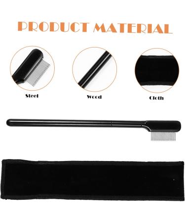 PLAFOPE 1 Set Eyelash Comb Eyelash Grooming Tool Lash Separator Lash Tools for Extensions Brow Brush with Bag Metal Mascara Comb Woman Wooden Handle Single Sided Beauty Comb - Buy Online on GoSupps.com