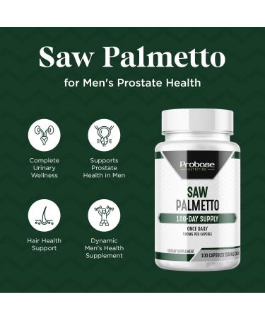 Probase Nutrition Saw Palmetto Support for Prostate and Urinary Health Herbal Health Supplement 500mg 100 Capsules 3+ Month Supply - Buy Online on GoSupps.com