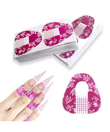 LAIION 200PCS Acrylic Nail Forms Purple Color Horseshoe-Shape Nail Extension Tips Long Nail Forms for Acrylic Nails Acrylic Nail/UV Gel Nail Extension Forms Guide Stickers