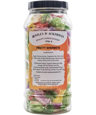 Sherbet Fruits (420g) Original Fizzy Fruit Sherbet Boiled Sweets in a Jar By Bentley & Ackerman's Sweet Shop. (Vegetarian) - Buy Online on GoSupps.com