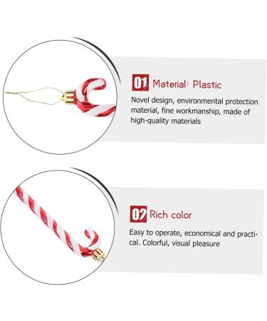 Cabilock 18 Pcs Crutch Pendant Holiday Candy Cane Hanging Ornament Kid Toy Child Christmas Plastic Makeup Red - Buy Online on GoSupps.com