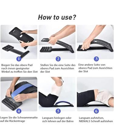 Anyingkai Back Extensor & Stretcher | Adjustable 3-Step Back Support for Lumbar Pain Relief | Massage & Relaxation - Red/Black - Buy Online on GoSupps.com