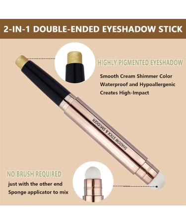 Gold Shimmer Eyeshadow Stick - Long-Lasting, Waterproof, Hypoallergenic Eye Makeup for Multi-Dimensional Eyes - 14 # Gold Shimmer - Buy Online on GoSupps.com