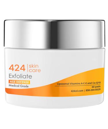 424 Skin Care Exfoliate Pads - Dermatologist Tested & Recommended - Clinically Proven Formula- 60 Count
