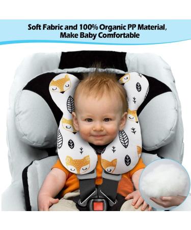 KAKIBLIN Baby Travel Pillow - Neck & Head Support for Car Seat, Pushchair - Yellow Fox Design - Buy Online on GoSupps.com