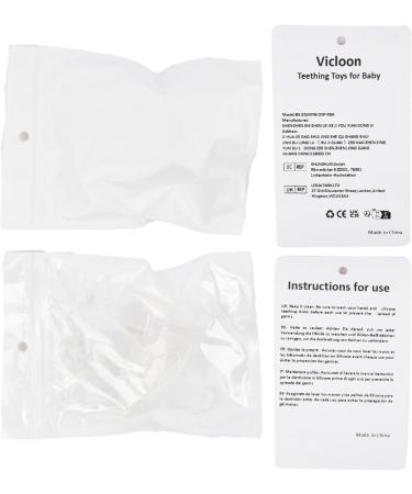 Vicloon Teething Toys - 2pc Silicone Teether Set with Suction Cup and Anti-Lost Chains for Babies | Soothes Sore Gums & Pain Relief | Transparent S-Suckers Design - Buy Online on GoSupps.com