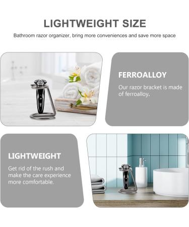 Premium Metal Safety Razor Stand - Non-Slip Beard Razor Holder & Shaving Brush Stand for Men - Gray Skin Care Accessory - Buy Online on GoSupps.com