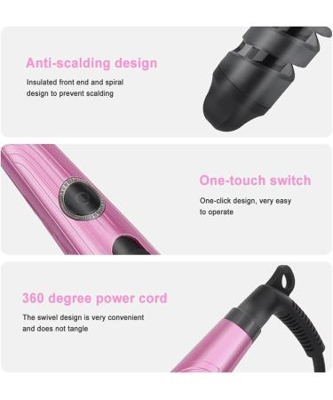Automatic Curling Wand | Portable Curling Iron - Automatic Hair Curler Hair Straightener and Curler 2 in 1 Curling Iron for Hair Styling Pink US - Buy Online on GoSupps.com