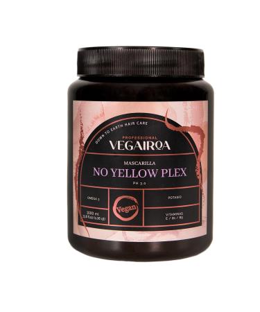 VEGAIROA No Yellow Plex mask Mask that neutralizes yellow and orange tones Deeply moisturizing Violet pigment For bleached blonde vegan professional hair treatment 1000 g
