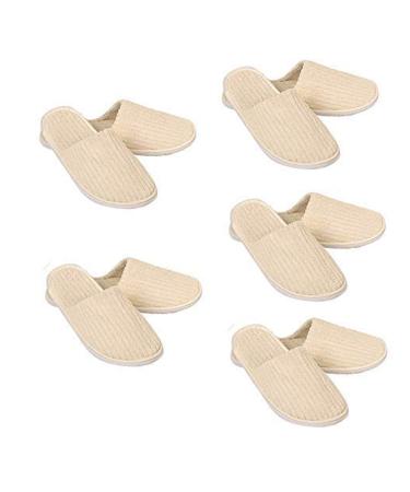 5 pairs of guest shoes set disposable universal size slippers high quality anti -slip hotels lip coral fleece for party guest slipper (b: 5 pairs) (E: 5 pairs yellow) 40/41 EU e 5paars yellow