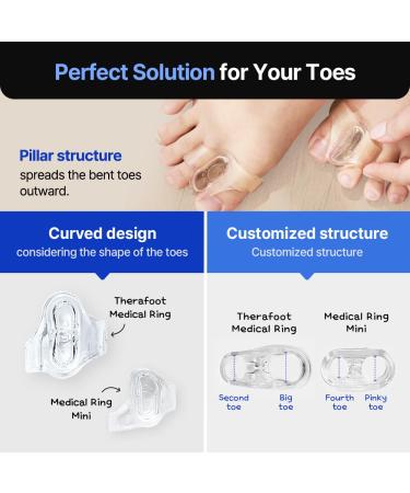 Aider Therafoot Mini Bunion Corrector - Soft Gel Pinky Toe Separator & Pain Relief - 1 Set for Left & Right Feet - Buy Online on GoSupps.com
