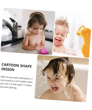 1pc Shower Wipe Cartoon Animal Bear Sponge Soonges Shower Supplies Foam Sponge Scrubber Sponges Kids Drum and Sticks Body Infant Take a Bath Wood Pulp Fiber Bath Towel - Buy Online on GoSupps.com