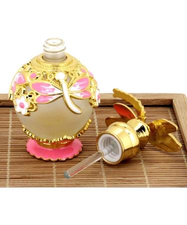 minkissy Glass Containers Empty Perfume Bottle 15ML Jeweled Vintage Refillable Essential Oil Dropper Bottle Decorative Dropper Bottle for Home Travel Retro Perfume Bottle Perfume Ornament Pink - Buy Online on GoSupps.com