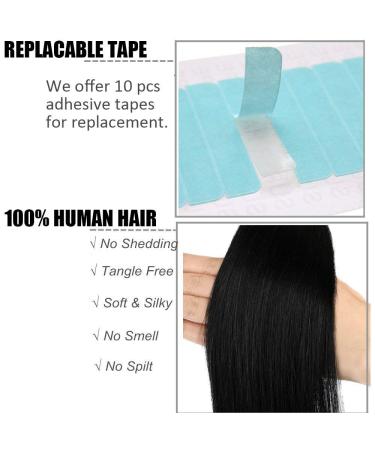 Elailite Invisible Hair Extensions - 20 Pieces Remy Tape Extensions 45cm 50g #613 Bleached Blonde Real Human Hair - Buy Online on GoSupps.com