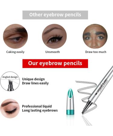 Eyebrow Pencil Eyebrow Microblading Pencil - Liquid Waterproof Eyebrow Pencil - Eye Makeup Eyebrow Pencil Micro Four Point Eyebrow Pencil - Natural Eyebrow Makeup (Black color) - Buy Online on GoSupps.com