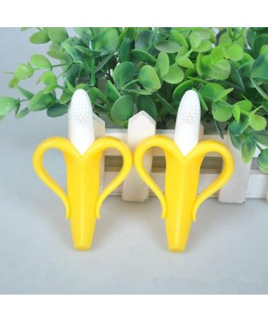 Sunnysam 2Pcs Sealed Baby Banana Teether Toy | Soft Silicone Tooth Training Brush for Children - International Shipping Available - Buy Online on GoSupps.com