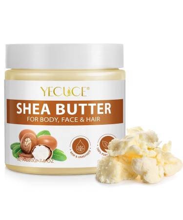 Pure Shea Butter Unrefined Face & Body Butter for Women and Men- Natural Vitamin A E & F - Long-Lasting Hydration for Dry Skin Hair Care 7.8 oz