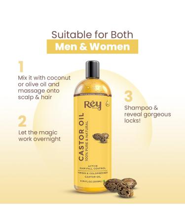Premium Cold Pressed Castor Oil for Skin Care & Hair Growth - Pure Virgin Grade 200ml - Buy Online on GoSupps.com