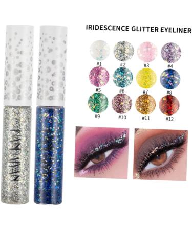 PLAFOPE 12pcs Shinny Eyeliner Eye Shadow Eyeshadow Liquid Eyeliner Glitter Eyeliner - Buy Online on GoSupps.com