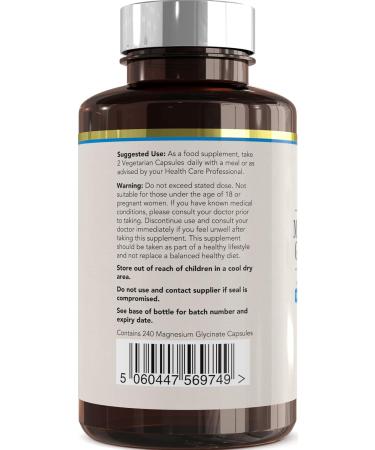 GH Magnesium Bisglycinate Supplement | 120 Magnesium Bisglycinate Capsules - 250mg Magnesium Glycinate Per Serving | Magnesium Bisglycinate | Non-GMO Gluten Free | Made in UK - Buy Online on GoSupps.com