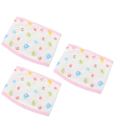 3Pcs Cotton Baby Belly Band Infant Umbilical Cord Newborn Umbilical Cord Belly Band Baby Belly Cover Newborn Waist Support Belly Bands Pink