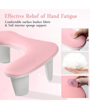 Arm Rest for Nails Tech U-shaped Manicure Nail Arm Rest Stand Big Pink Armrest Microfiber PU Leather Hand Rest Pillow for Acrylic Nail Cushion - Buy Online on GoSupps.com