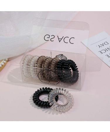AHENOD 9Pcs Spiral Hair Ties Set - No Crease Coil Hair Ties for Women - Phone Cord Ponytail Holders - Black Multi-colored Hair Elastics - Buy Online on GoSupps.com