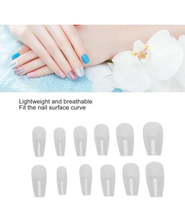False Nails Tips Multi Size Full Cover Ultra Thin Clear Nail Tips Semi Frosted for Home DIY (12#) - Buy Online on GoSupps.com