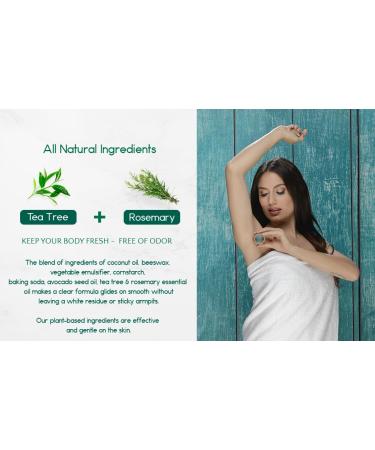 All Natural Deodorant Plastic Free For Women & Men Tea Tree & Rosemary Aluminum Free Gluten Free & Cruelty Free 24 Hour Long Lasting Protection Zero Waste Eco Friendly Products. 3 oz. - Buy Online on GoSupps.com
