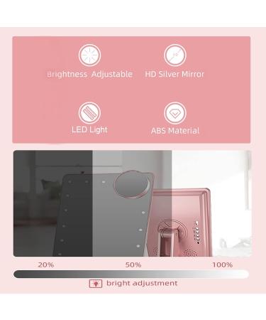 Hansong Vanity Makeup Mirror with Lights Bluetooth 20 LEDs Touch Screen Speaker Rose Gold - Buy Online on GoSupps.com