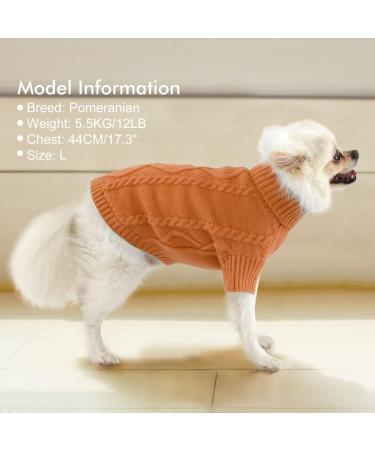 Classic Dog Sweater | Warm Turtleneck Puppy & Cat Coat | Winter & Holiday Pet Outfits | XXL Caramel - Buy Online on GoSupps.com