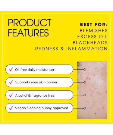 Clear Skin Days Mattifying Barrier Moisturiser - Blemish & Acne Treatment Gel For Oil Control - Reduce Blemishes Protect and Hydrate Skin Control Sebum Production - Reduces Inflamed Acne - 50ml - Buy Online on GoSupps.com