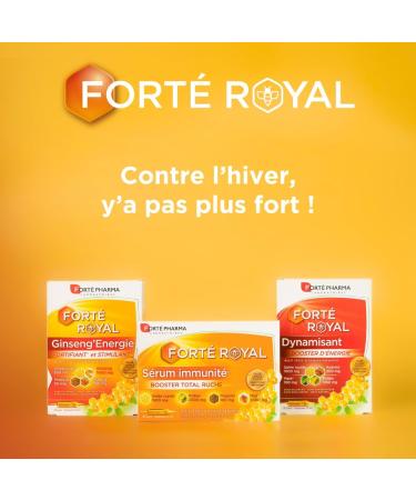Fort Pharma - Fort Royal Ginseng'Energie | Natural Energy Food Supplement - Ginseng Royal Jelly Acerola Propolis | 20 vials 1/day - Buy Online on GoSupps.com