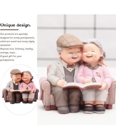 Loving Elderly Couple Figurines - Resin Grandparents Statue for Wedding Anniversary & Home Decor (Reading Style) - Buy Online on GoSupps.com
