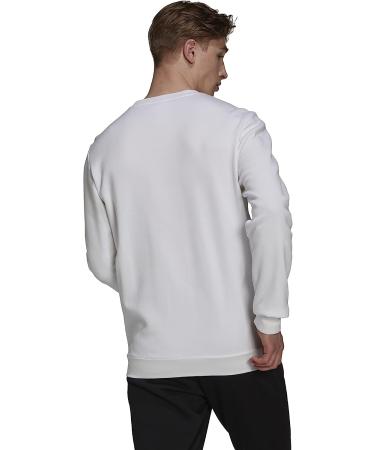 adidas Men's Tall Size Essentials Fleece Sweatshirt - White/Black (Medium) - Buy Online on GoSupps.com