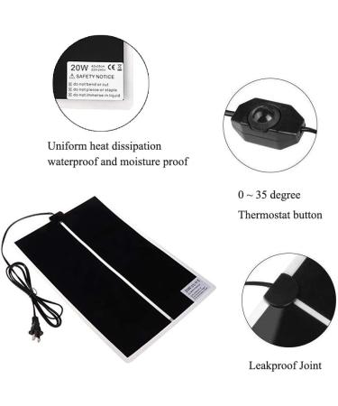 KABASI Reptile Heating Pad 20W 16.5 x 11 inch Waterproof Reptile Heat Pad Under Tank Terrarium with Temperature Control Safety Adjustable Reptile Heat Mat for Turtle Tortoise Snakes Lizard Gecko 20w - 16.5 X 11 Inch - Buy Online on GoSupps.com