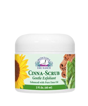 Montana Emu Ranch - Cinna-Scrub Gentle Exfoliant Cream - 2 Ounces - Made with Pure Emu Oil