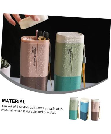 Anneomas 3-Piece Toothbrush Storage Box Set | Portable Travel Toothbrush & Toothpaste Holder | Ideal for Excursions - Buy Online on GoSupps.com