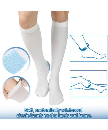 Open Toe Thrombosis Socks - Medical Compression Stockings for Varicose Veins | Class 1 Compression Knee Socks (White M) - 1 Pair - Buy Online on GoSupps.com