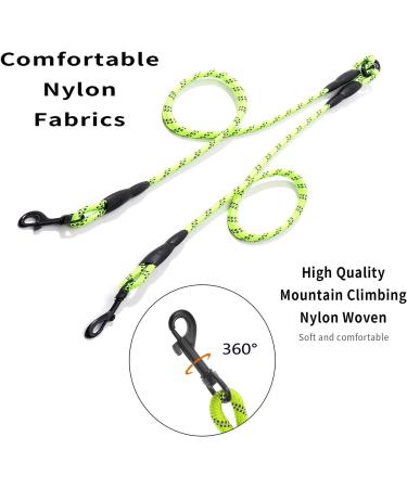 DDSCOLOUR Double Dog Leash Coupler No Tangle 360 Swivel Reflective Double Lead Dual Two Dog Lead Splitter fo Fits Small Medium Large Dogs 30 inch(Diameter:0.8-1.2cm) Green 0.5"(1.2cm) Green - Buy Online on GoSupps.com