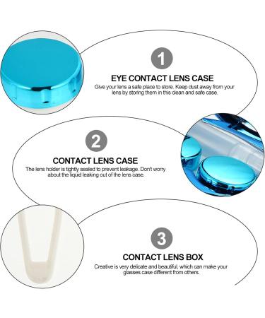 Exceart Quicksand Color Contact Lenses Case Kit - Fashionable Storage Box with Tweezers & Cleaner - Blue Vision Organizer for Lenses Care - Buy Online on GoSupps.com