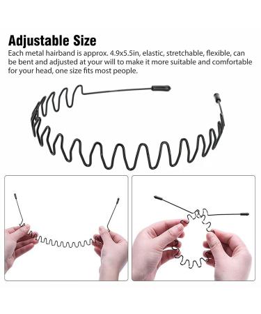 6-Piece Unisex Non-Slip Elastic Shaft Metal Headbands for Sports & Daily Make-Up - Stylish Black Hair Accessories - Buy Online on GoSupps.com