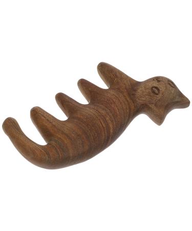 Nolitoy scalp massage comb from wood cat design sandal wood head massage kamm wide tooth-Gua-Sha-comb acupuncture stimulator comb for full body acupressure
