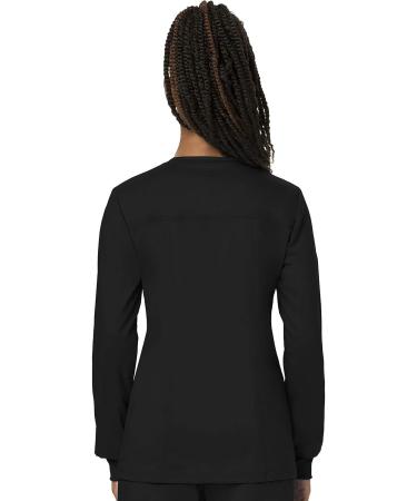 Cherokee Workwear Revolution Soft Stretch Snap Front Scrub Jacket for Women - Large, Black | WW310 - Buy Online on GoSupps.com