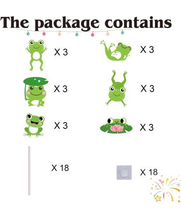 18pcs Frog Cupcake Toppers for Boys Girls Baby Shower Green Glitter Frog Cake Decorations Fairy Tales Woodland Mushroom Frog Party Decorations Supplies - Buy Online on GoSupps.com