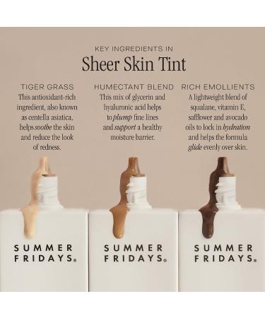 Summer Fridays Sheer Skin Tint - Tinted Moisturizer with Hyaluronic Acid for Even Skin Tone - Shade 2 - Lightweight Coverage (1 Fl Oz - Buy Online on GoSupps.com